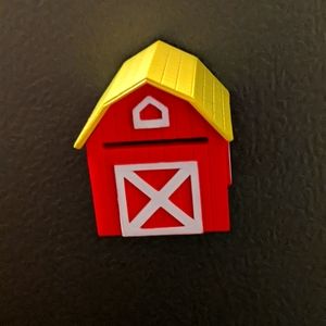 Vintage refrigerator magnet little red barn